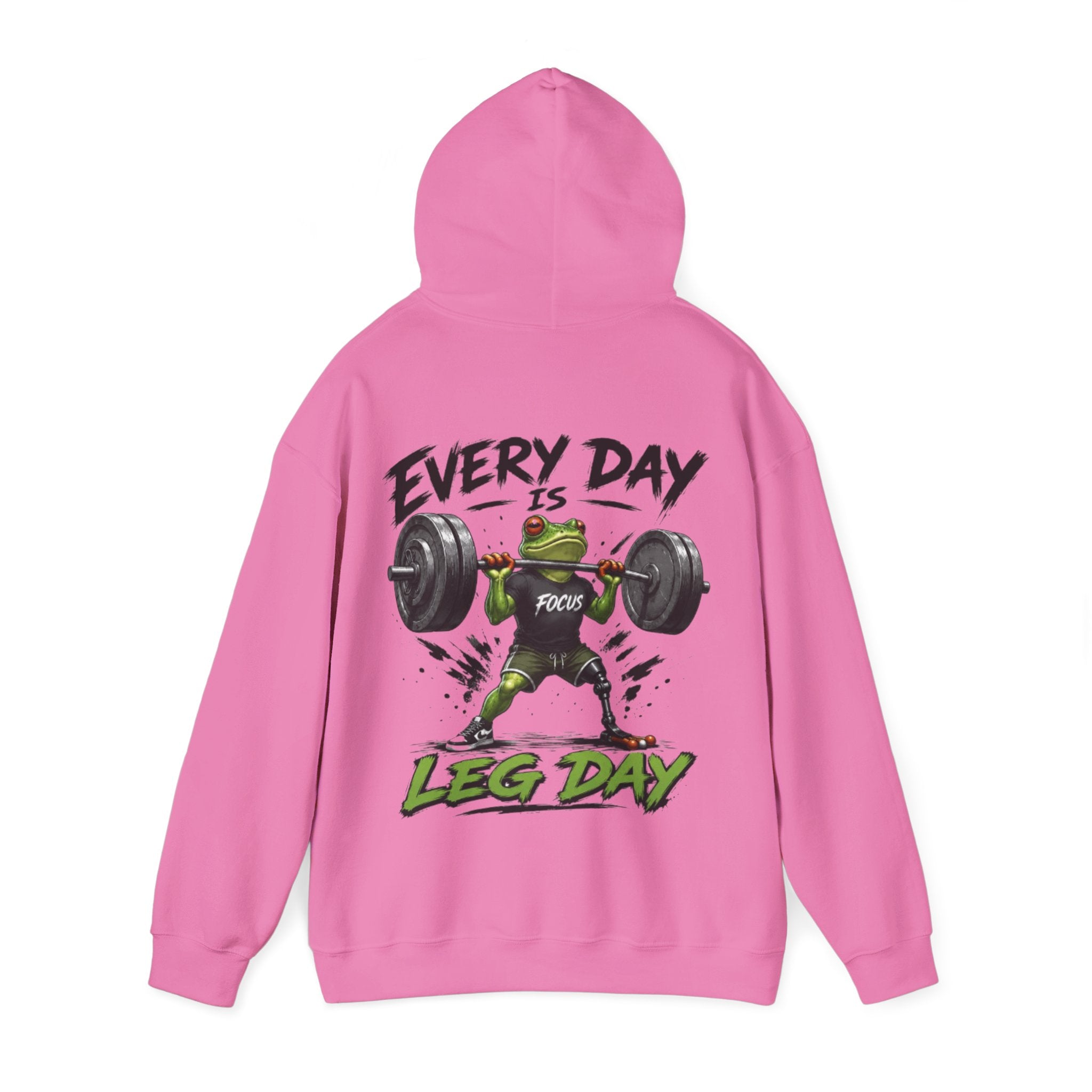 Adult Hoodie - "Every Day Is Leg Day" Frog Weightlifting Gym Hoodie