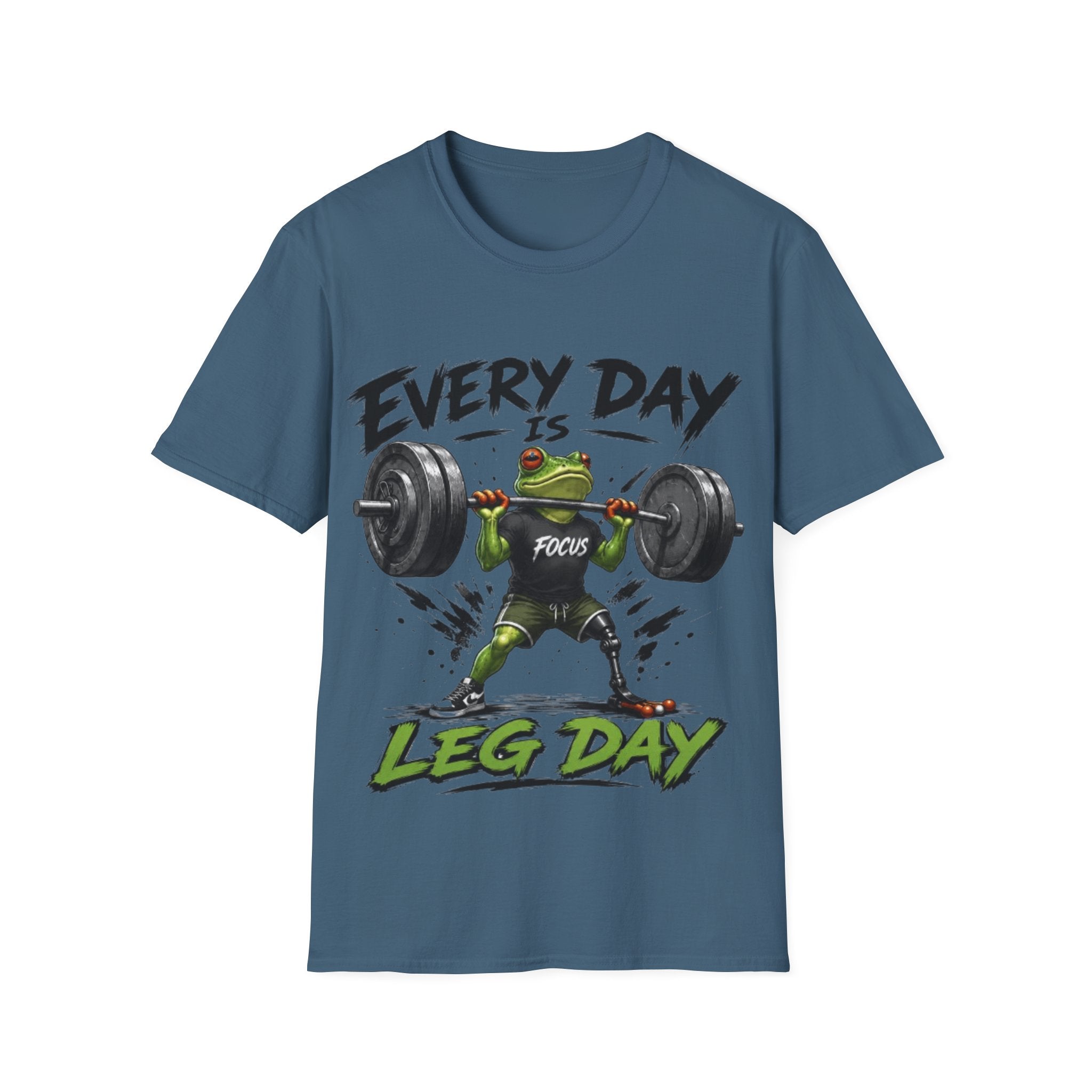 Weightlifting Frog Adult T‑Shirt — "Every Day Is Leg Day" Graphic Tee