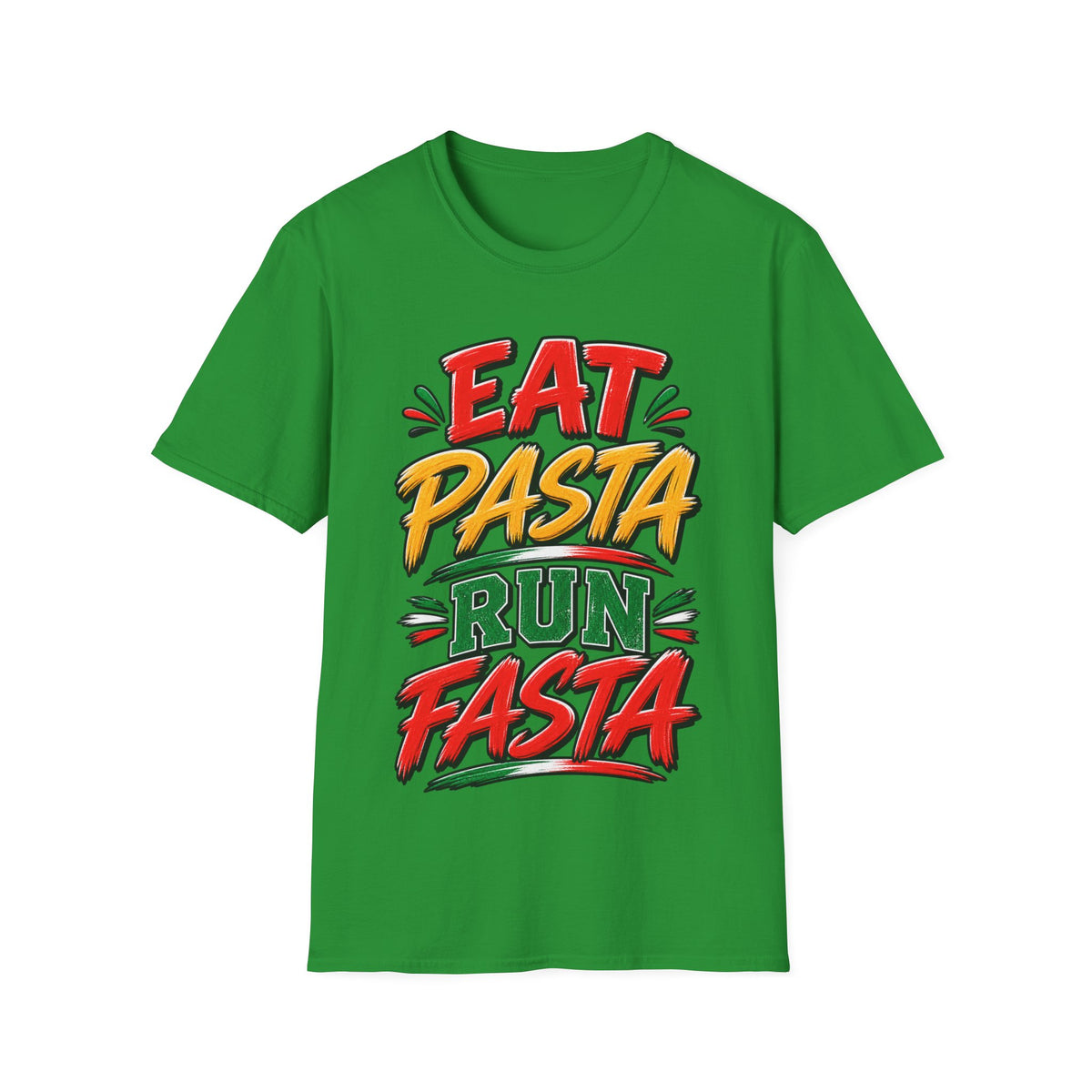 Eat Pasta Run Fasta Adult T-Shirt — Funny Italian Food & Running Graphic Tee