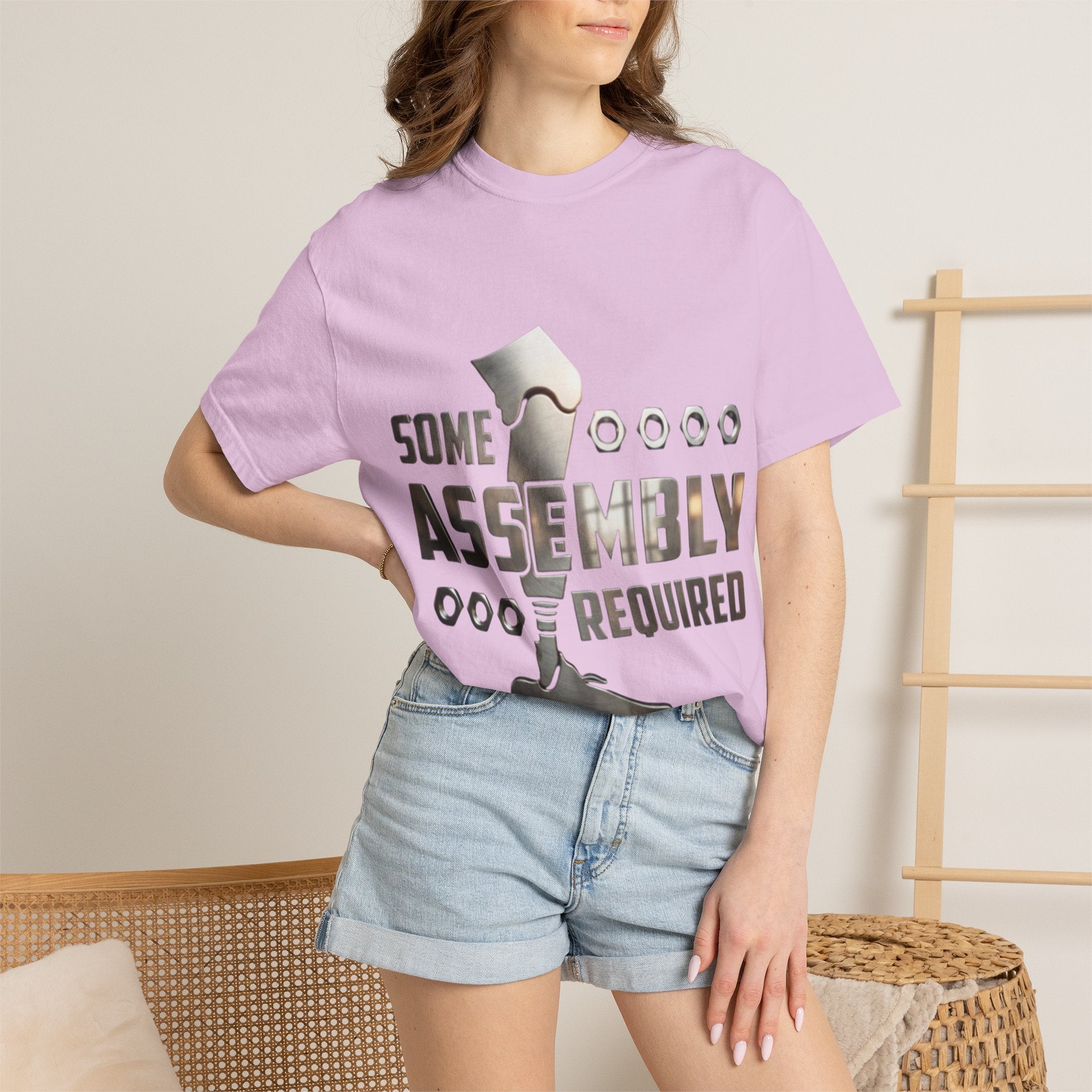 Some Assembly Required Adult T-Shirt — Funny DIY Carpenter Tee