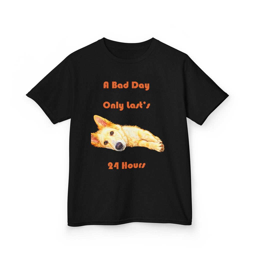 A Bad Day Only Lasts 24 Hours Kids Tee | Cute Corgi Illustration
