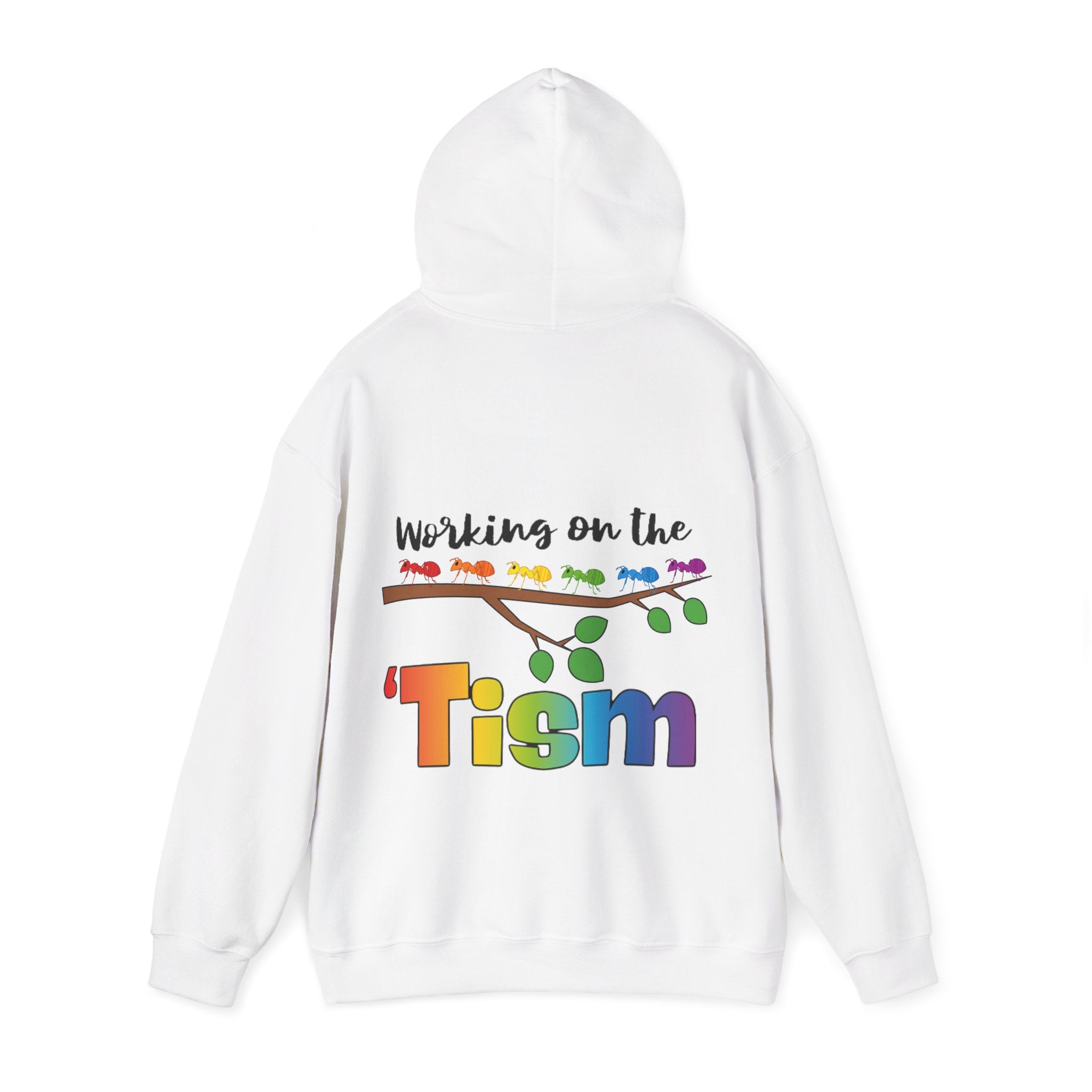 Working on the 'Tism Adult Hoodie | Rainbow Branch Design