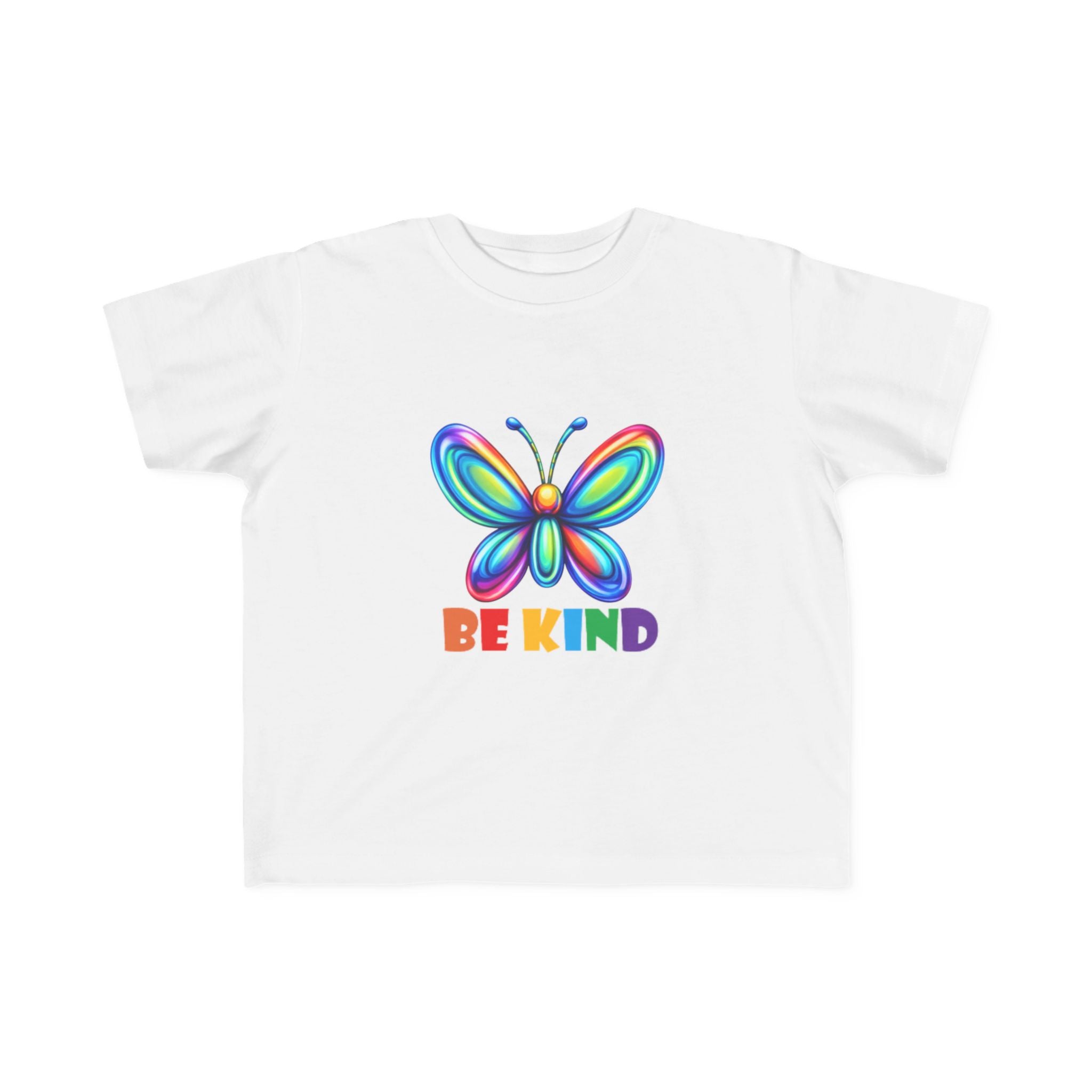 Rainbow Butterfly BE KIND Toddler Tee | Kids Positive Message Shirt