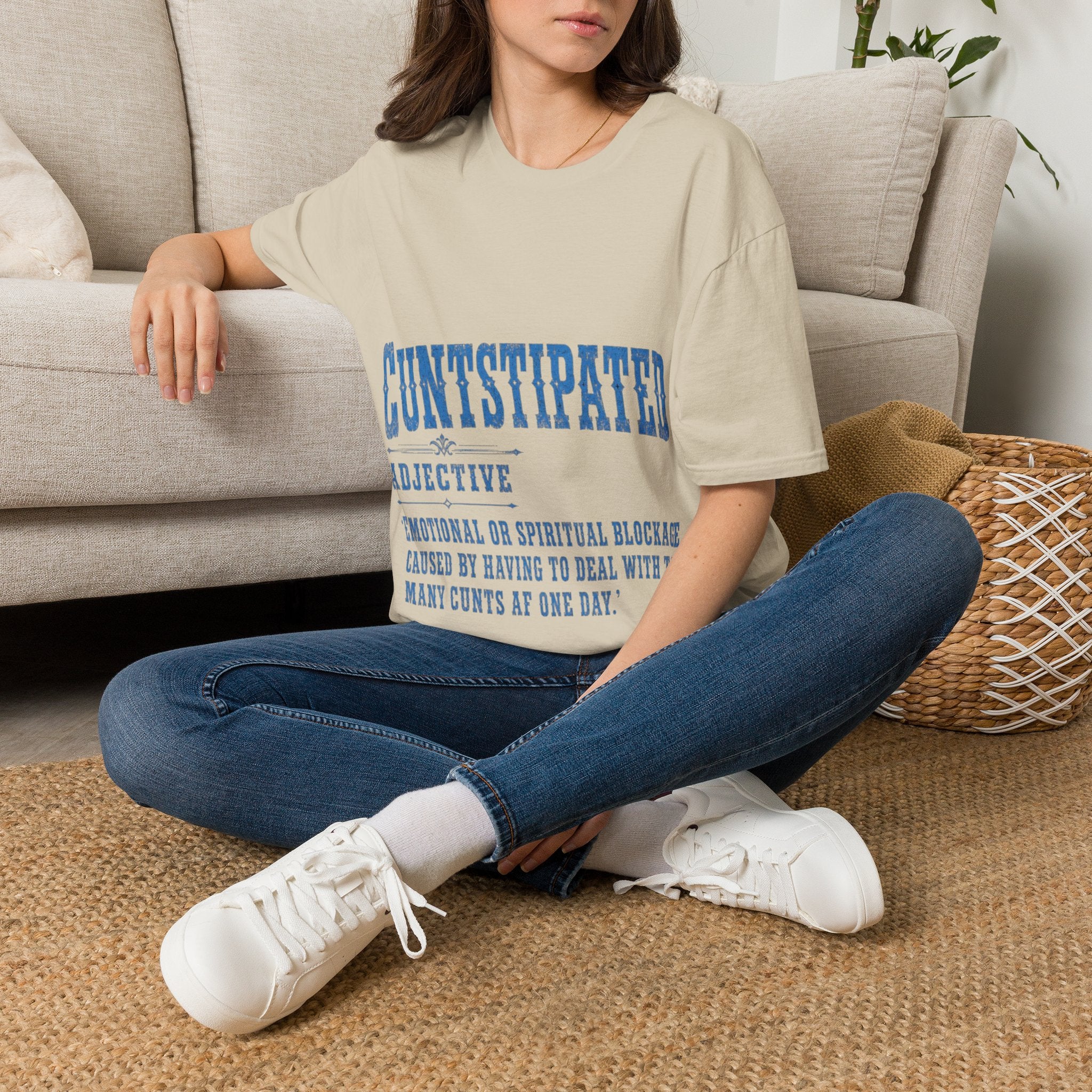 Graphic Adult Tee — 'Cuntstipated' Bold Text Shirt