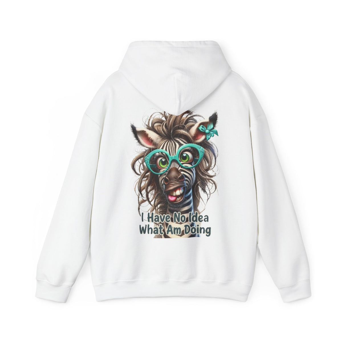 Funny Zebra Adult Hoodie — 'I Have No Idea What I Am Doing' Graphic Pullover