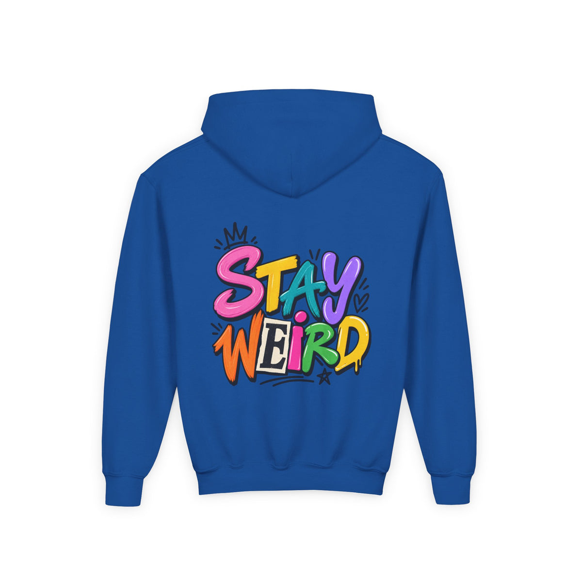 Kids Hoodie - "Stay Weird" Colorful Graffiti Graphic