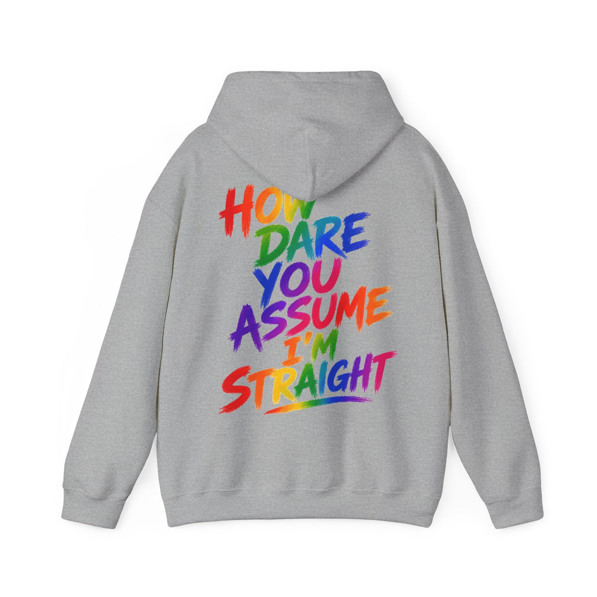 How Dare You Assume I'm Straight Adult Hoodie — Rainbow Pride Statement Sweatshirt