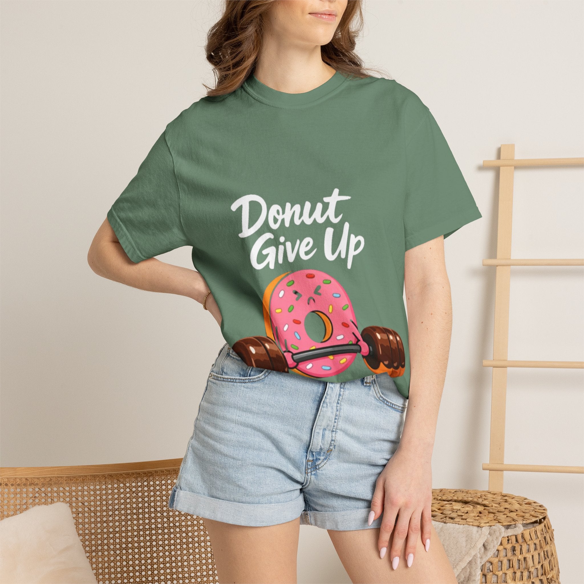 Donut Give Up Adult T-Shirt — Funny Fitness Donut Graphic Tee