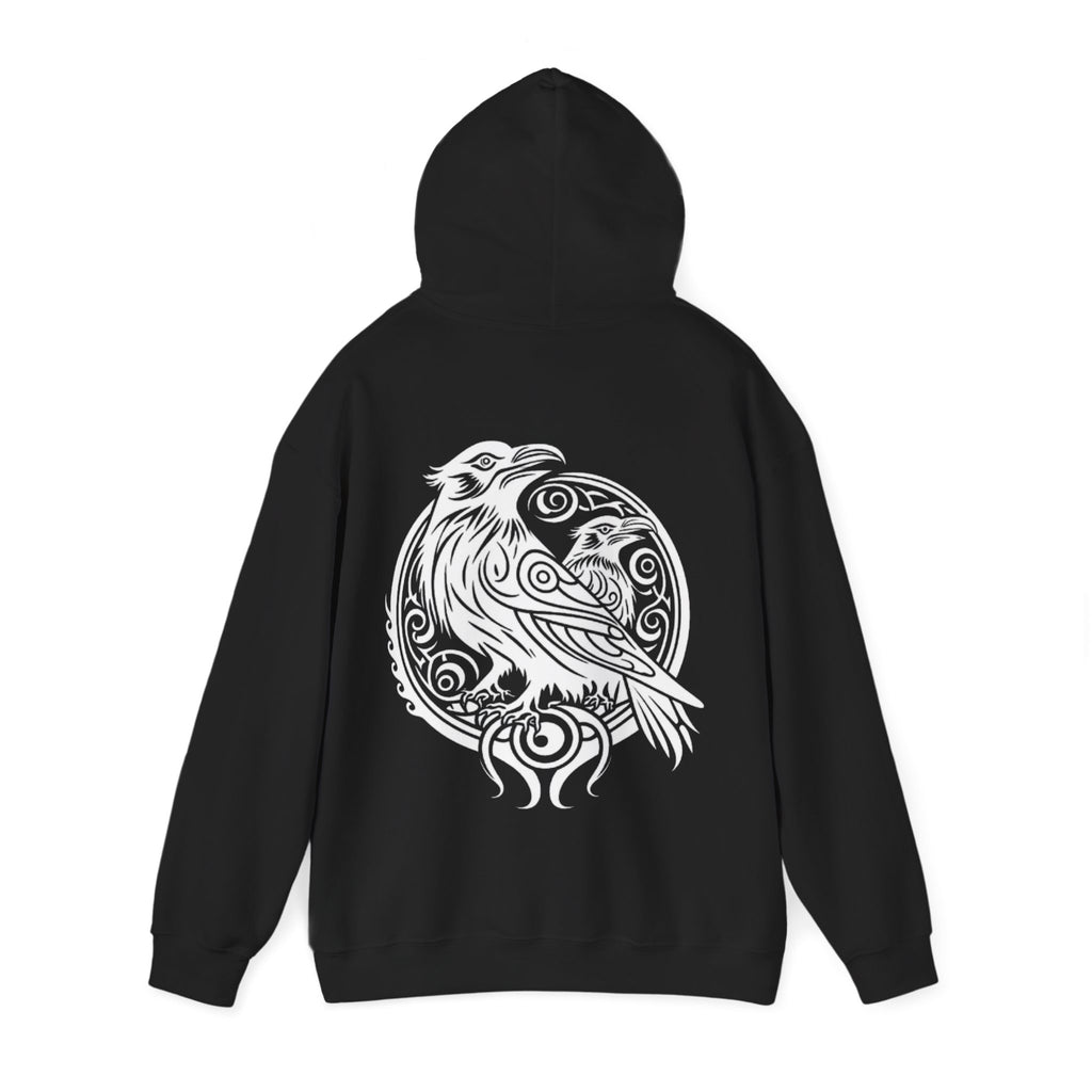 Odens Raven'sTribal Circle Adult Hoodie — Huginn and Muninn