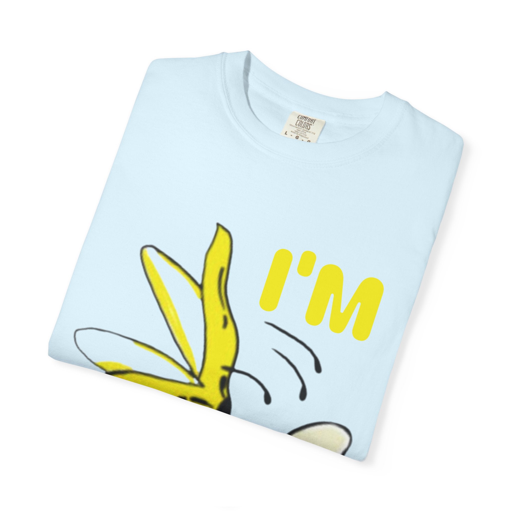 Banana Skateboard Adult T-Shirt — "I’m Free" Cute Skateboarding Banana Graphic Tee