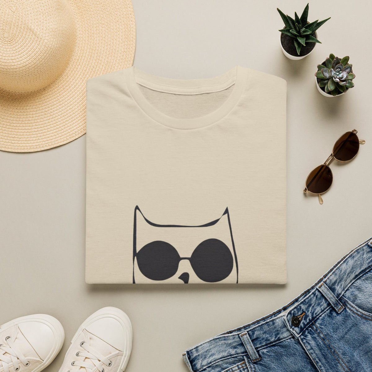 Cat Graphic Adult T-Shirt — "Don't Stress Meowt" Relaxed Tee for Cat Lovers