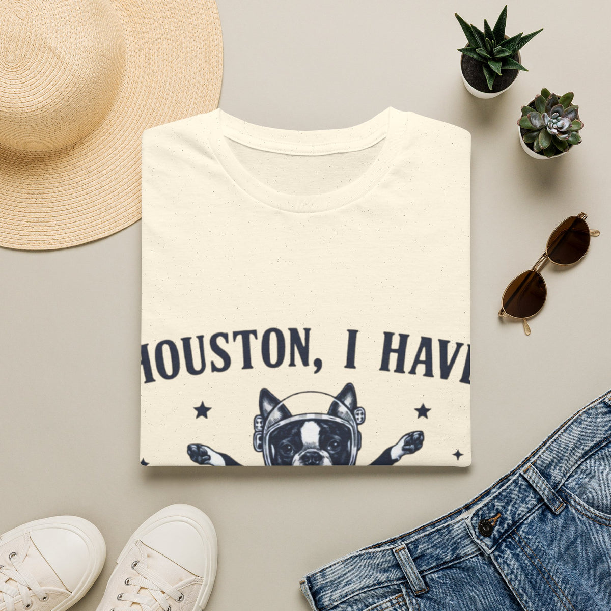 Adult T-Shirt — "Houston, I Have So Many Problems" Astronaut Dog Graphic Tee