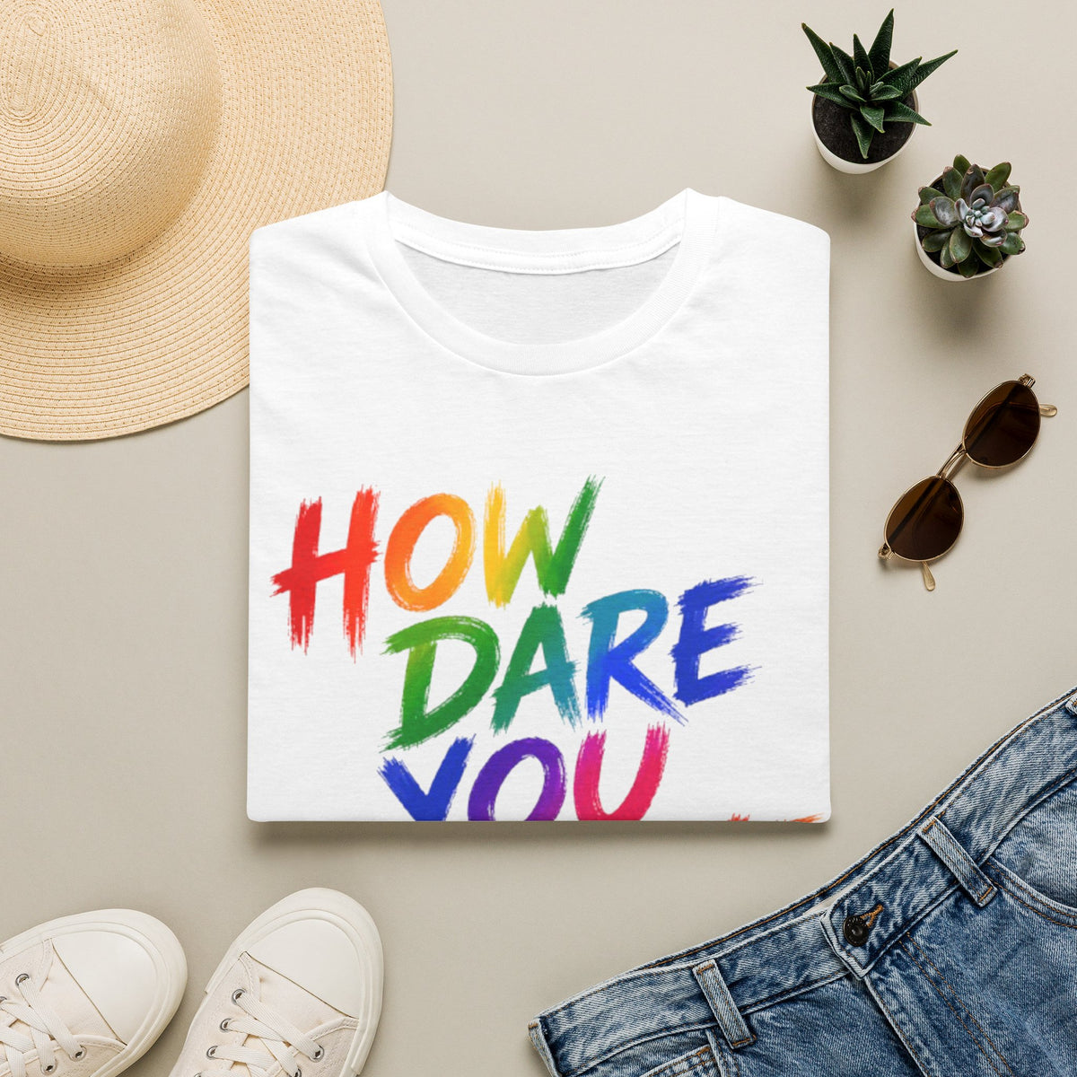 How Dare You Assume I’m Straight Adult T-Shirt — Rainbow Pride Graphic Tee