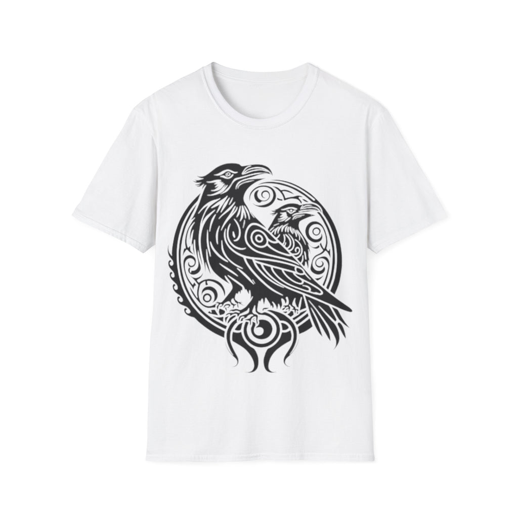 Odens Raven's Tribal Art Adult T-Shirt — Huginn and Muninn