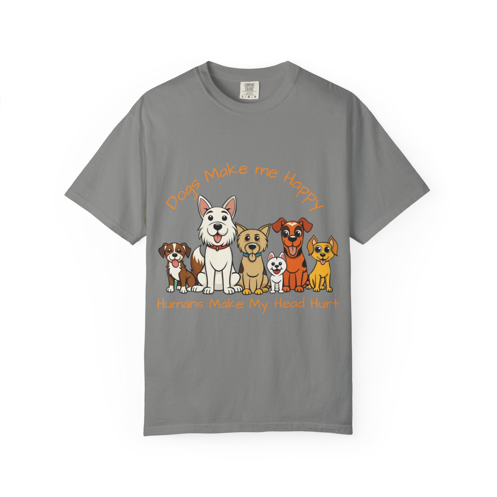 Dog Lover Tee — "Dogs Make Me Happy, Humans Make My Head Hurt" Graphic Adult T-Shirt