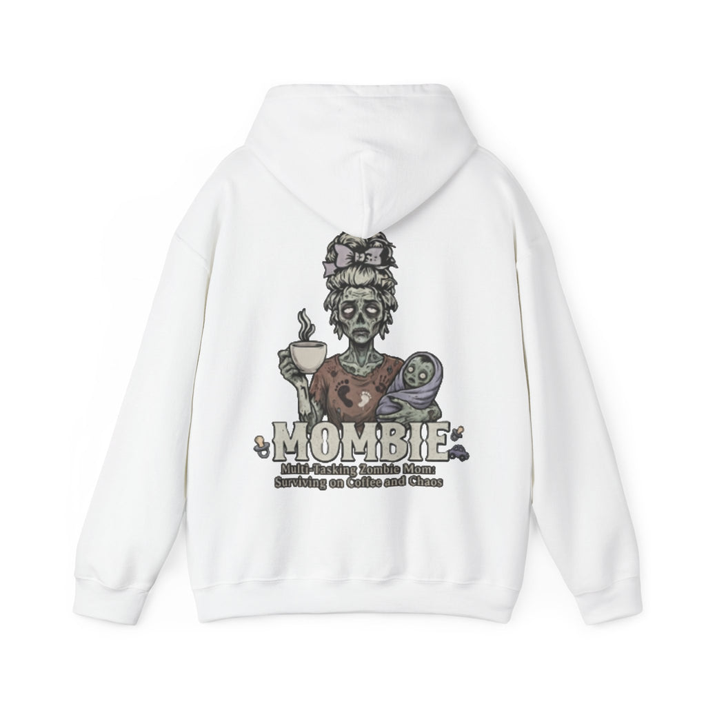 Mombie Adult Hoodie — “Mombie” Funny Coffee & Chaos Mom Sweatshirt