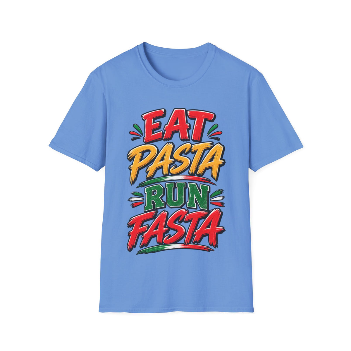 Eat Pasta Run Fasta Adult T-Shirt — Funny Italian Food & Running Graphic Tee