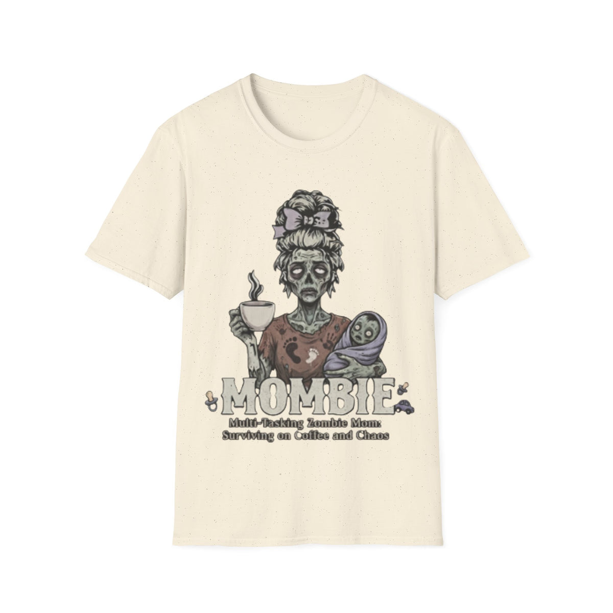 Mombie Adult T-Shirt – Funny Zombie Coffee Tee for Halloween & Horror Fans