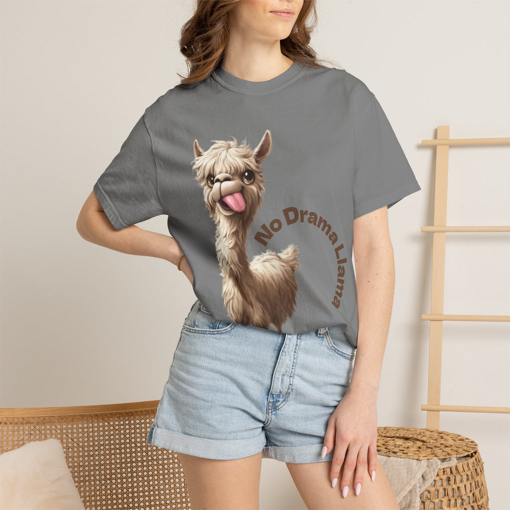 No Drama Llama Adult T-Shirt — Funny Llama Graphic Tee for Animal Lovers