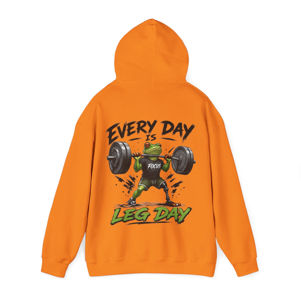 Adult Hoodie - "Every Day Is Leg Day" Frog Weightlifting Gym Hoodie