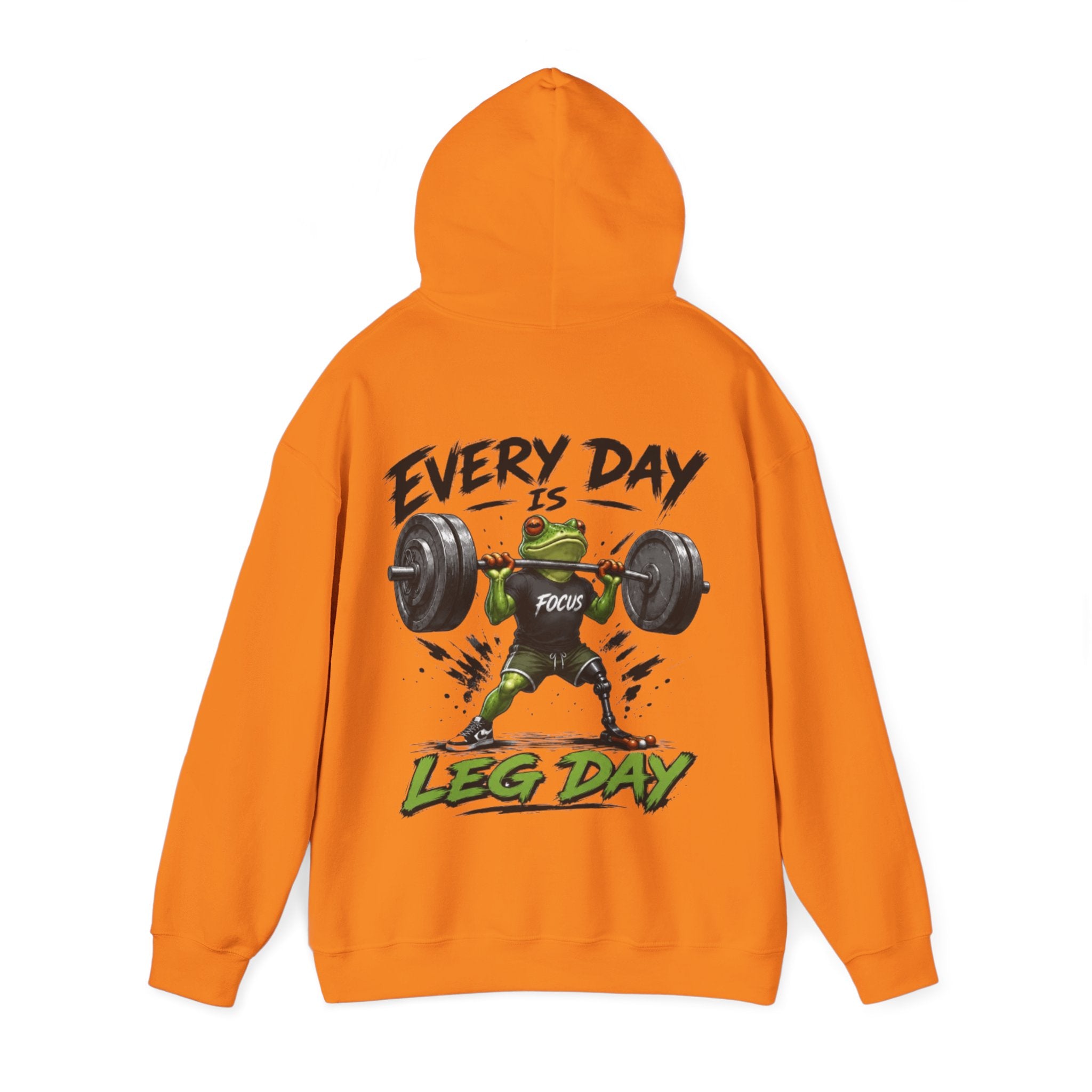 Adult Hoodie - "Every Day Is Leg Day" Frog Weightlifting Gym Hoodie
