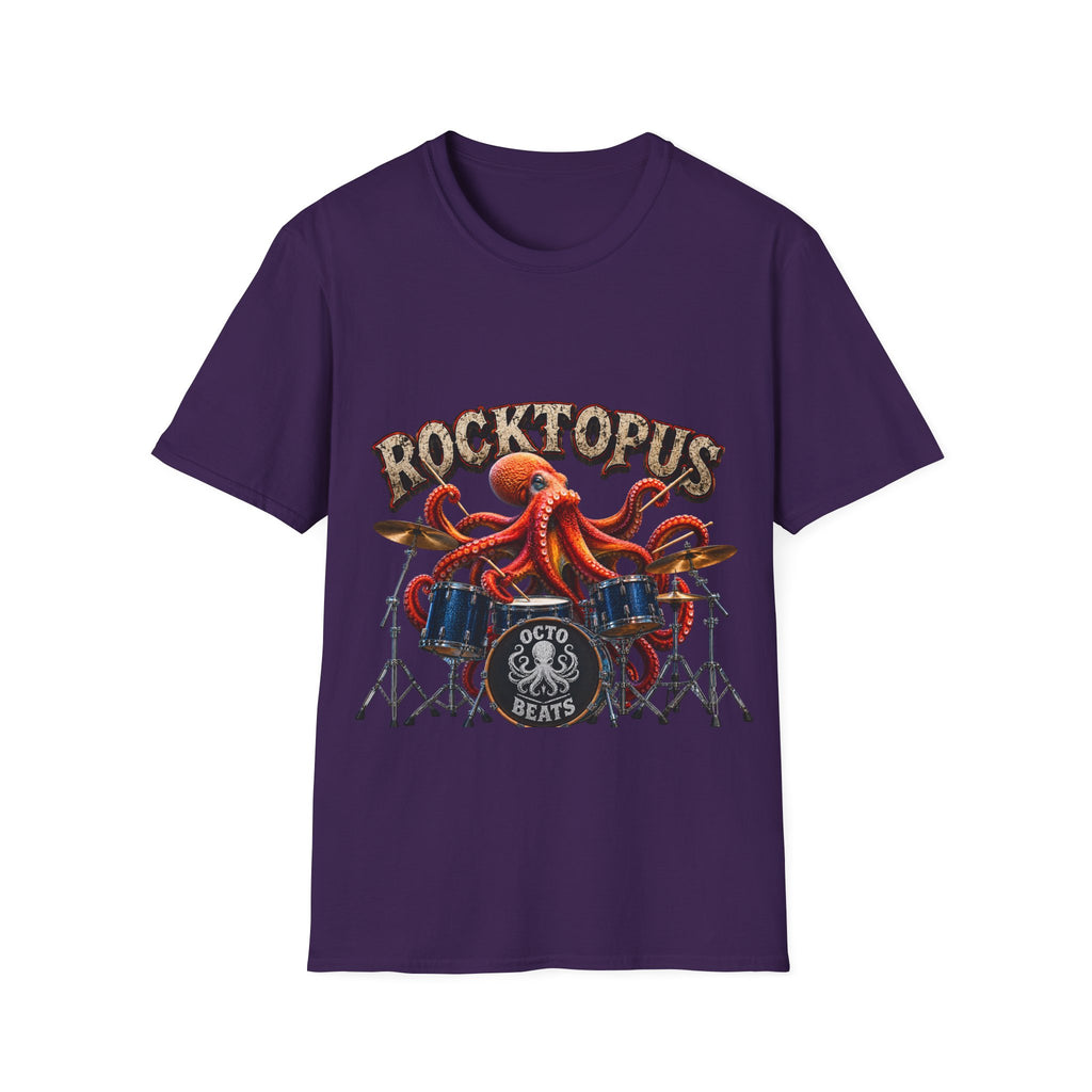 Rocktopus Drummer Adult T-Shirt — Octopus Band Vintage Rock Tee