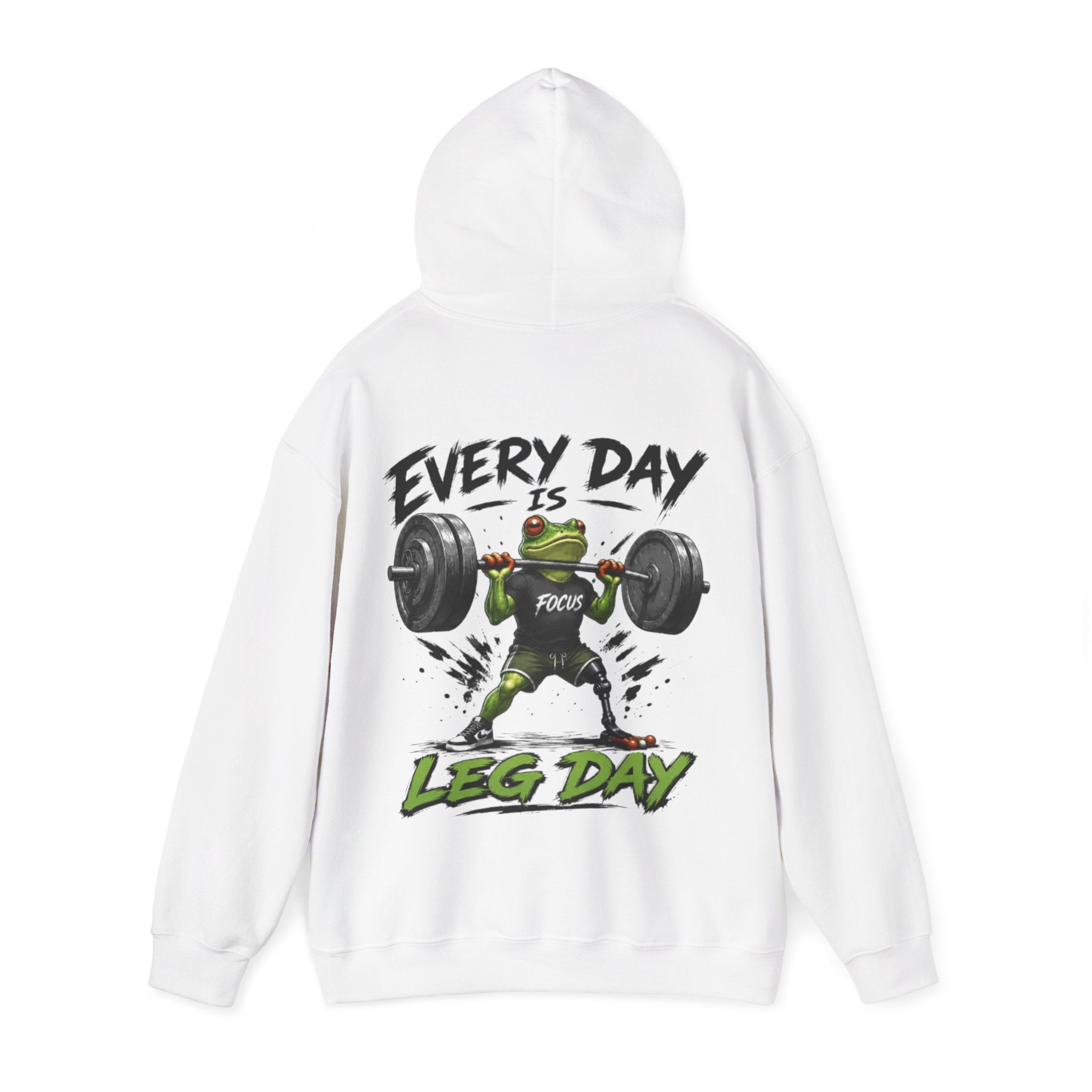 Adult Hoodie - "Every Day Is Leg Day" Frog Weightlifting Gym Hoodie