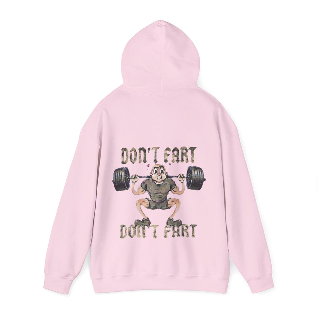 Funny Weightlifting Adult Hoodie — "Don't Fart" Gym Sweatshirt