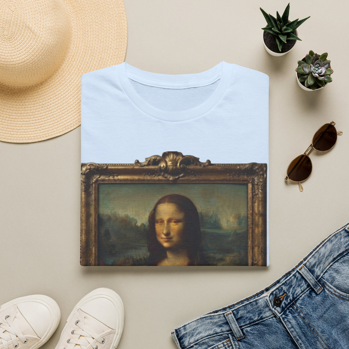 Mona Lisa Portrait Adult T-Shirt — Classic Renaissance Art Tee