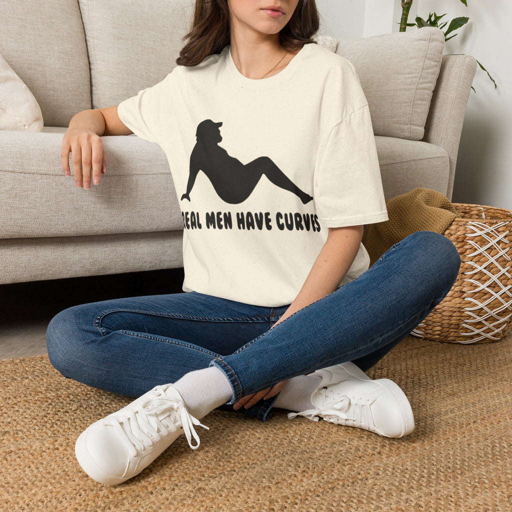 Curvy Silhouette Adult T-Shirt — "Real Men Have Curves" Graphic Tee