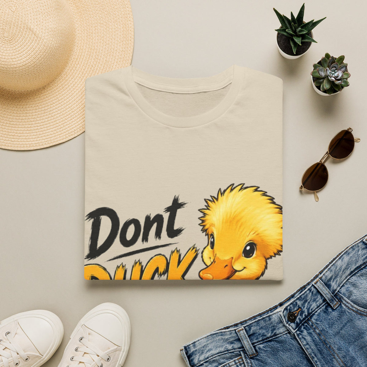 Don't Duck With Me Adult T-Shirt — Cute Yellow Duck Graphic Tee