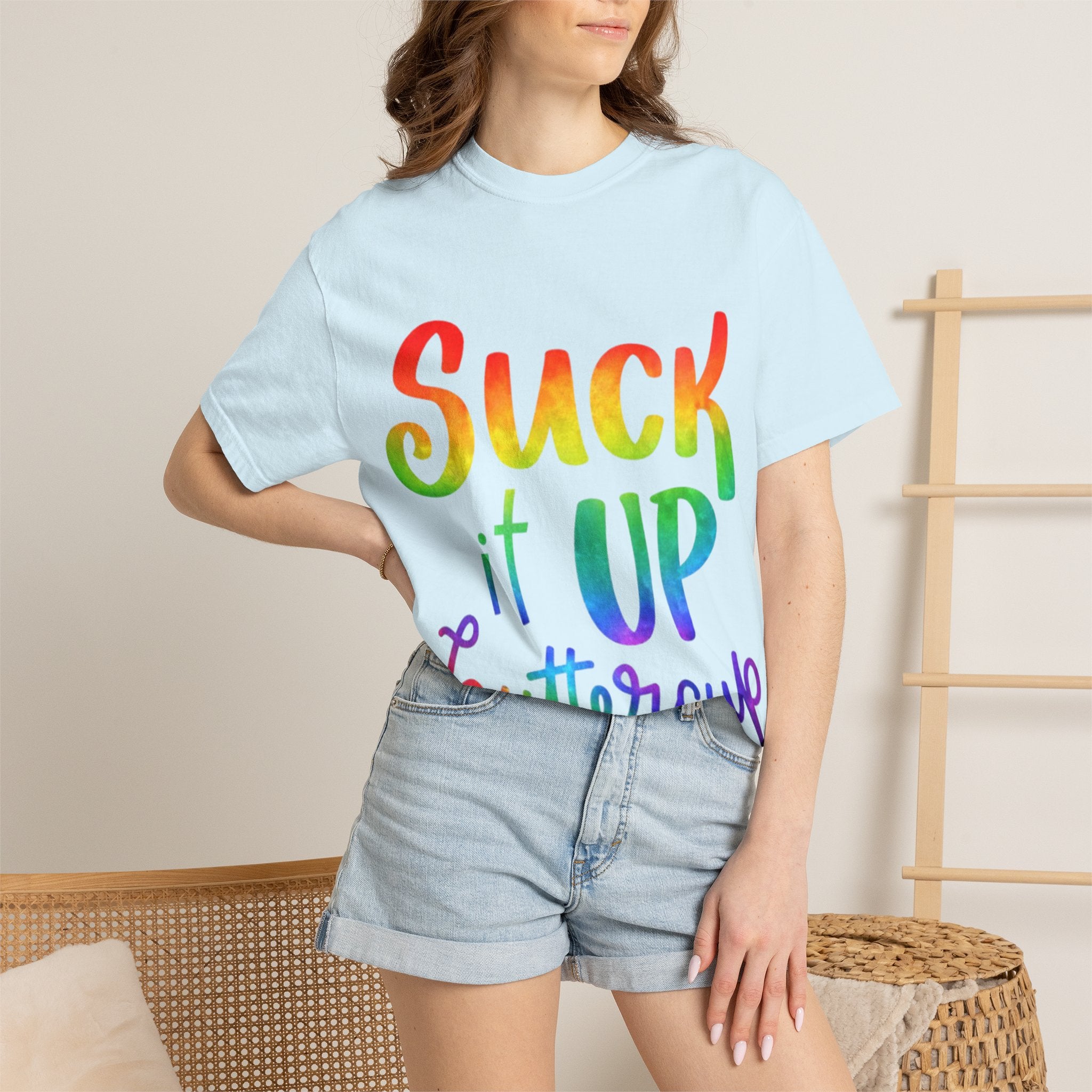 Suck It Up Buttercup Rainbow Graphic Adult T-Shirt