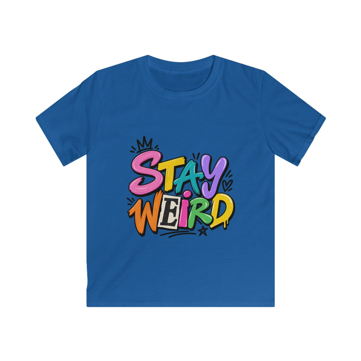 Kids T-shirt - "Stay Weird" Colorful Graffiti Shirt for Kids, Playful Self-Expression Gift