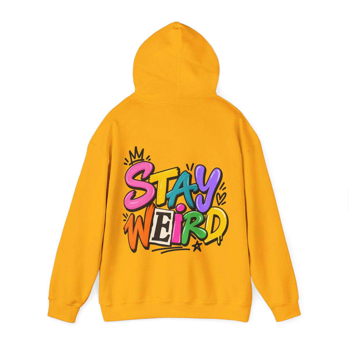 Stay Weird Adult Hoodie – Colorful Graffiti Graphic Hoodie