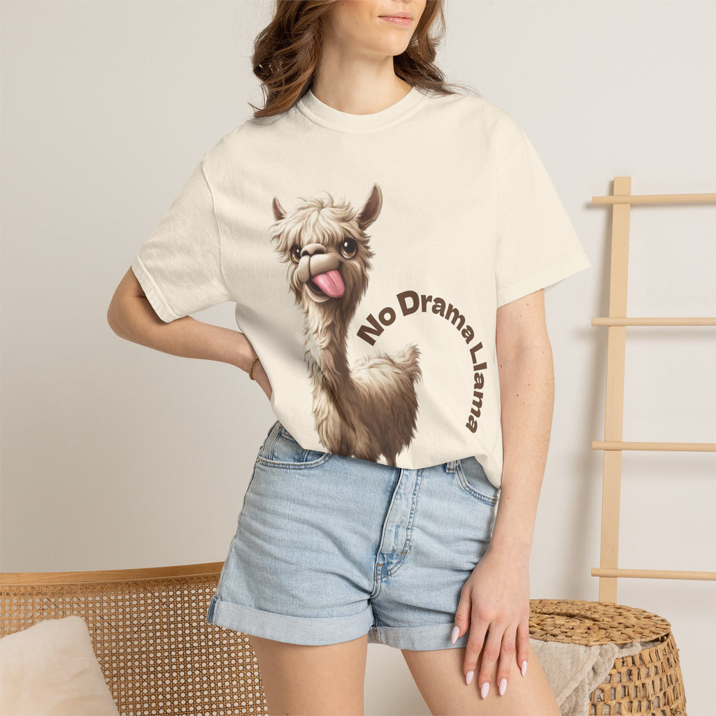 No Drama Llama Adult T-Shirt — Funny Llama Graphic Tee for Animal Lovers