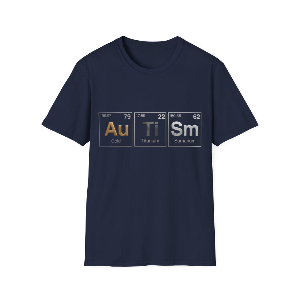 Adult T-Shirt — 'Au Ti Sm' Periodic Table Autism Awareness Tee