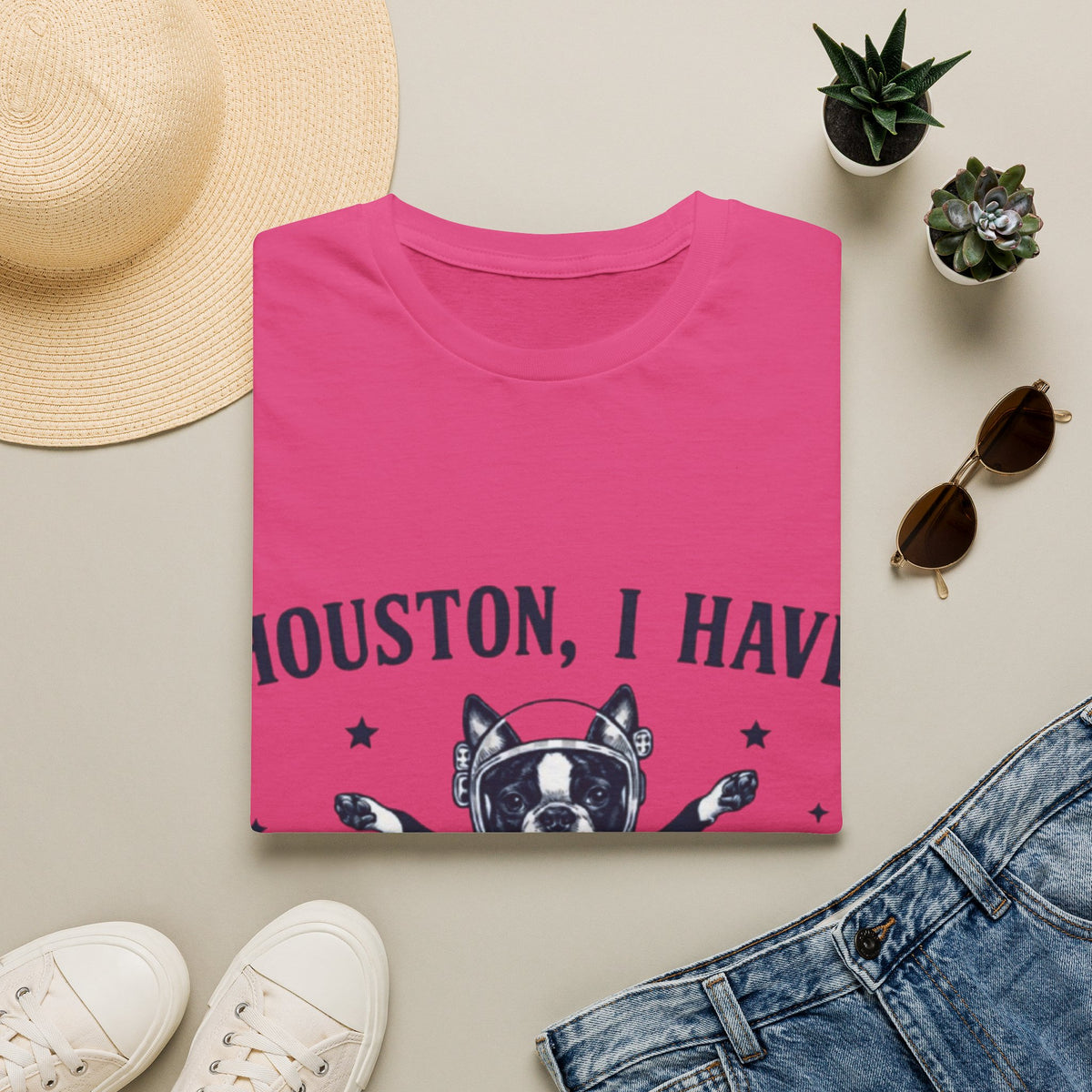 Adult T-Shirt — "Houston, I Have So Many Problems" Astronaut Dog Graphic Tee