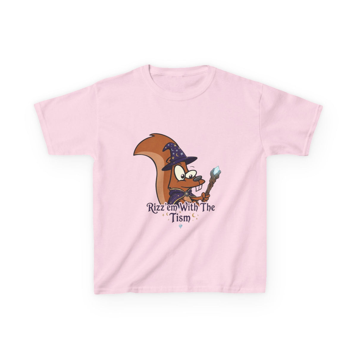 Wizard Fox kids Kids T‑Shirt — "Rizz em With The 'Tism" Cute Magical Tee