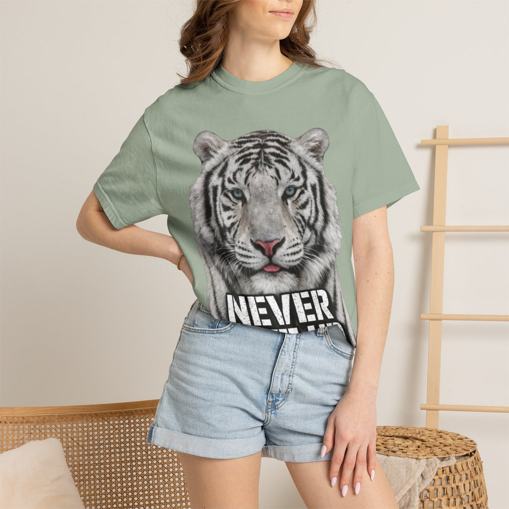 Never Give Up Tiger Adult T-Shirt