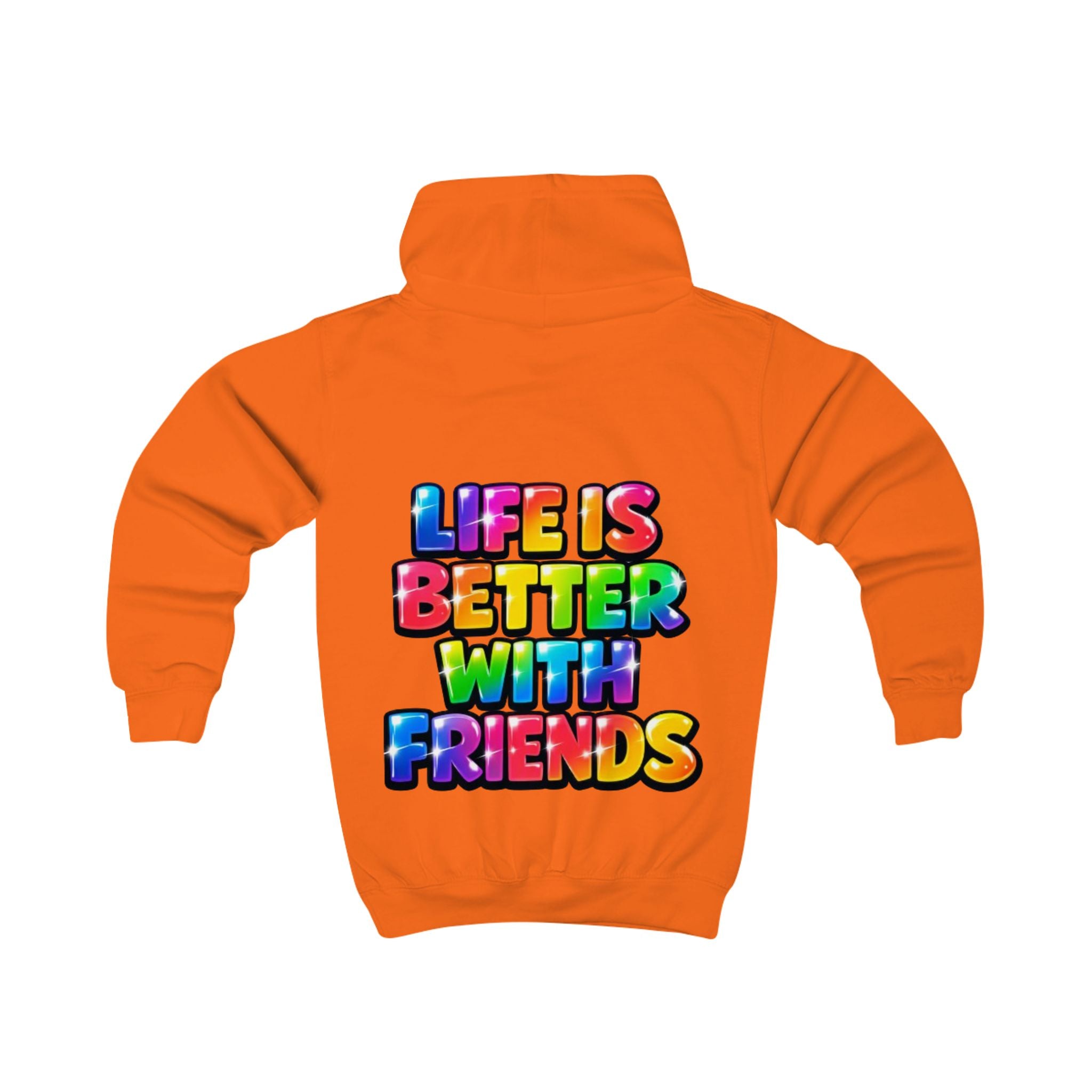 Kids Hoodie — "Life Is Better With Friends" Colorful Graphic Hoodie for Children