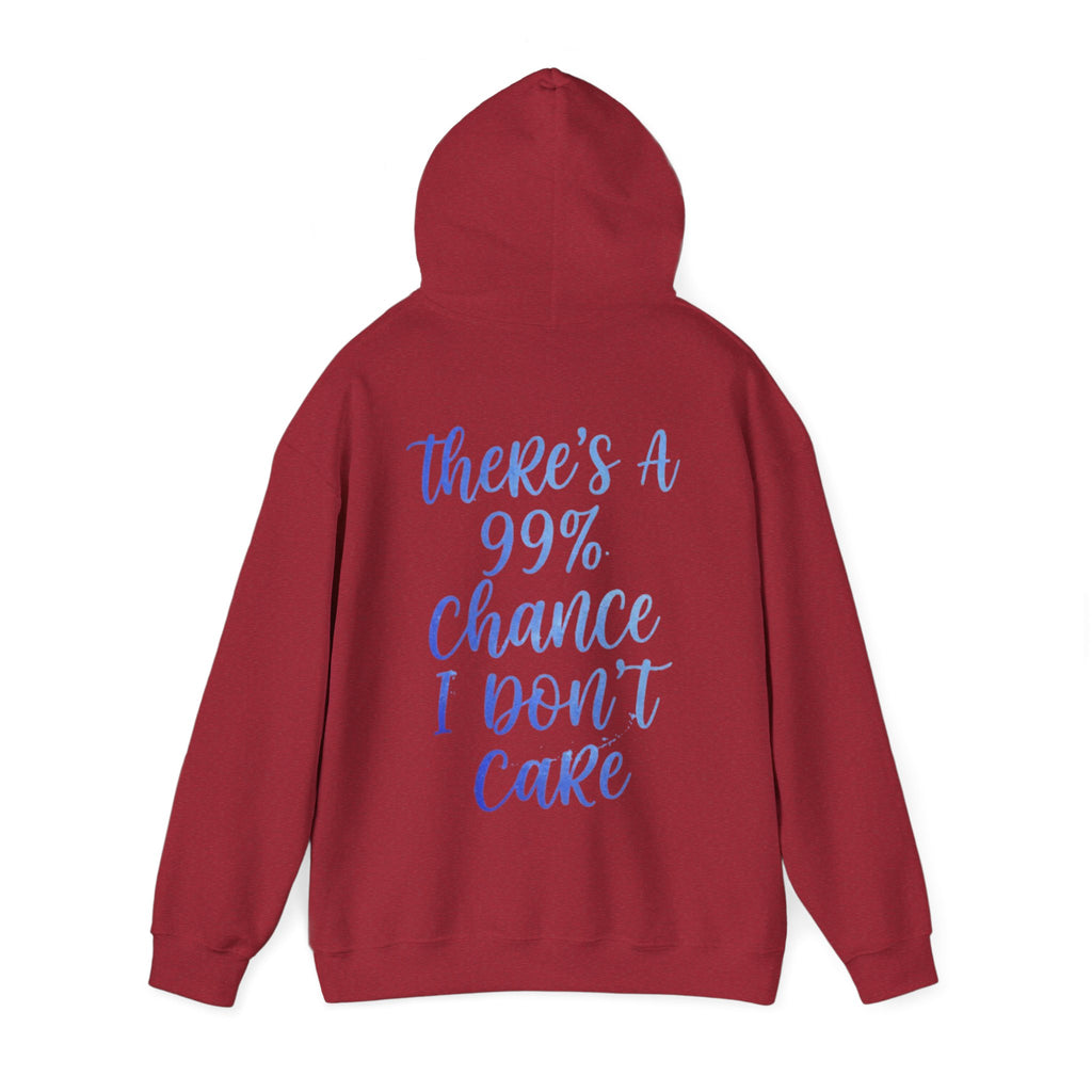 99% Chance I Don’t Care Adult Hoodie — Funny Casual Graphic Hooded Sweatshirt