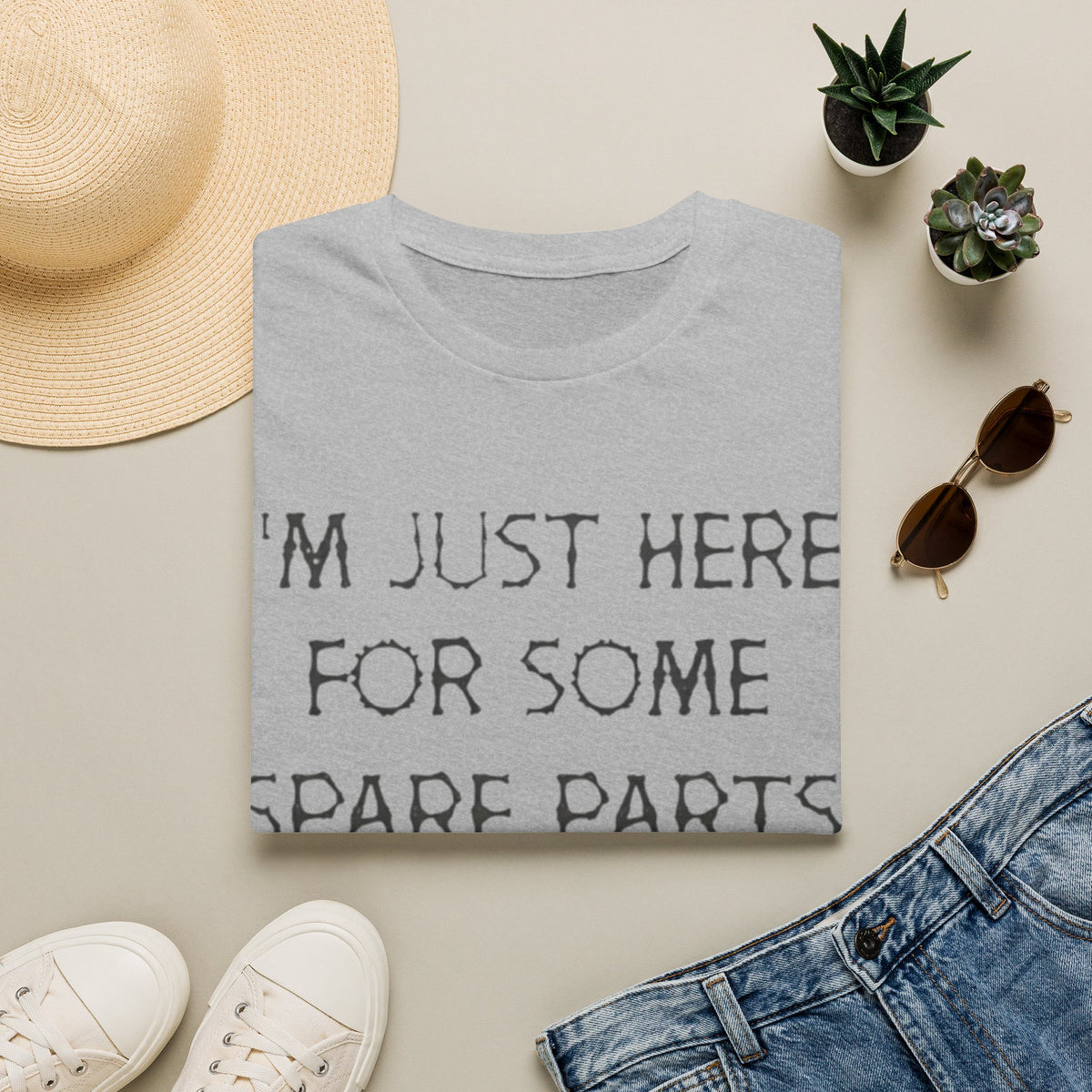 Halloween Pumpkin Jack-o'-Lantern Adult T-Shirt — "I'm Just Here For Some Spare Parts"