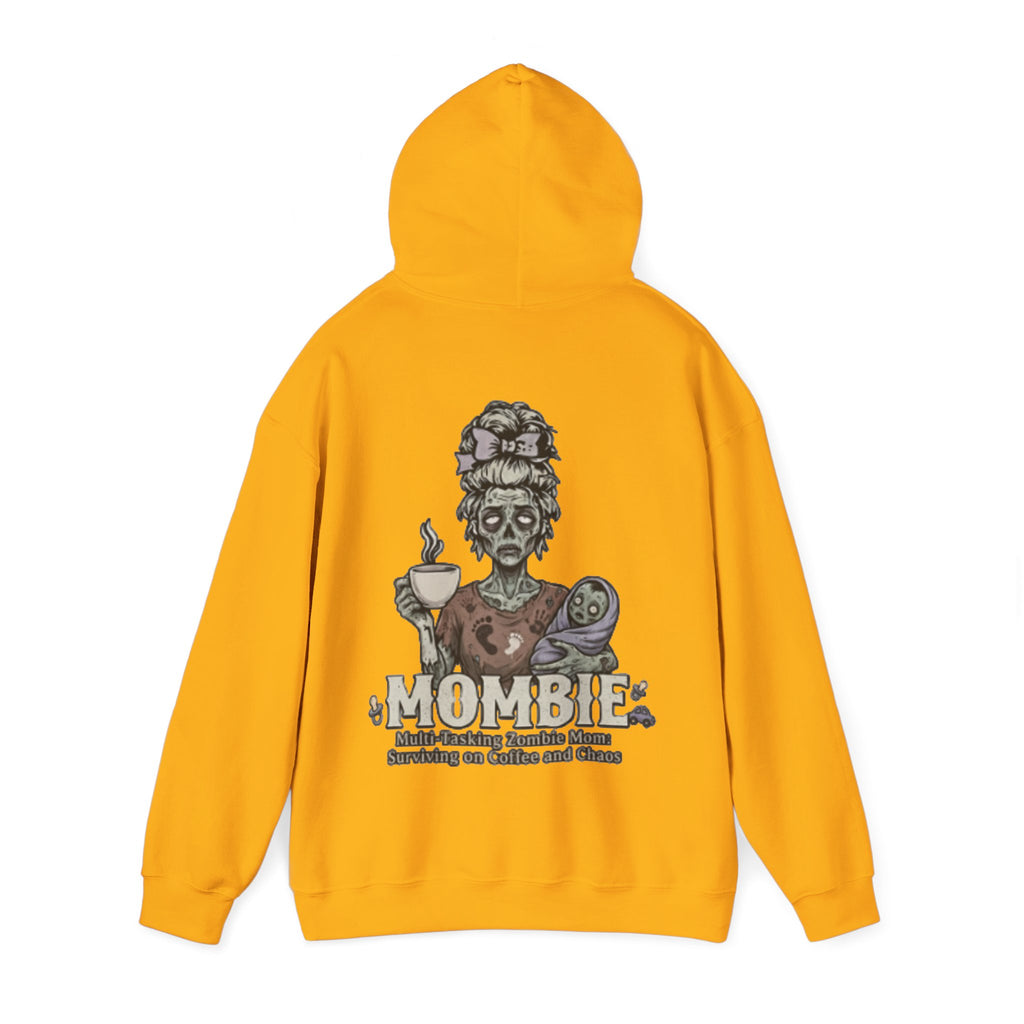 Mombie Adult Hoodie — “Mombie” Funny Coffee & Chaos Mom Sweatshirt