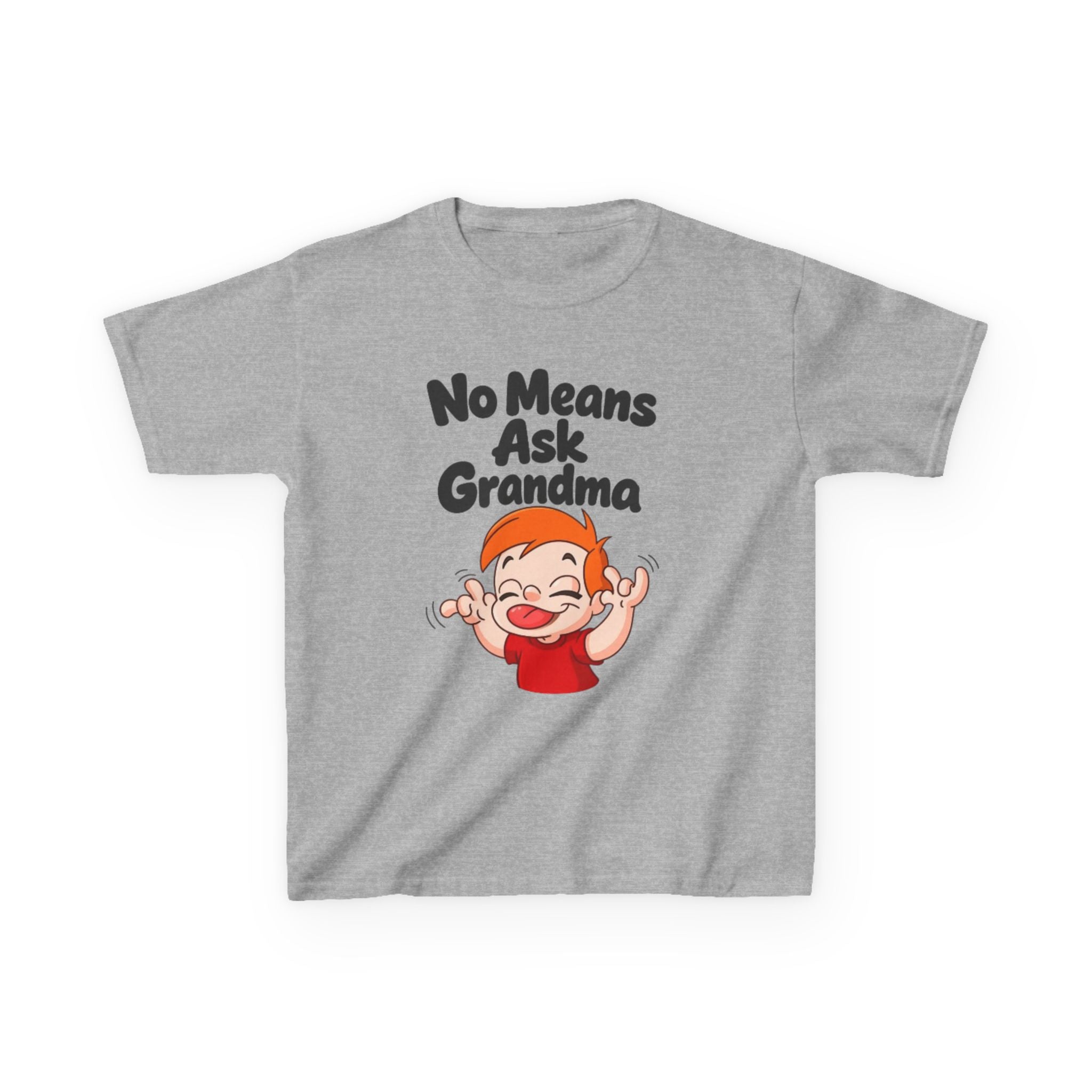 Kids Tee — "No Means Ask Grandma" Funny Toddler Shirt