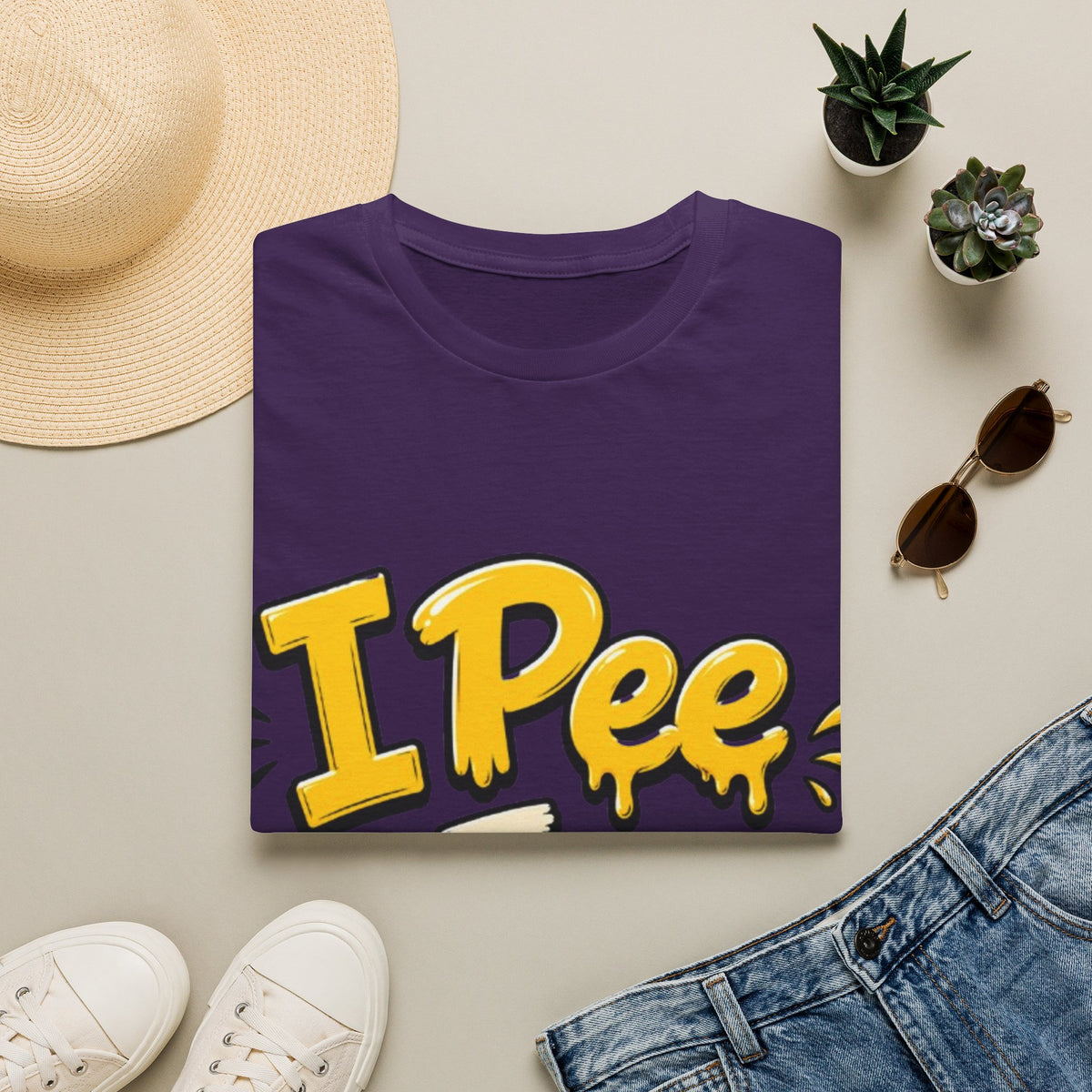 Funny "I Pee in Pools" Adult T-Shirt — Humorous Summer Pool Party Tee
