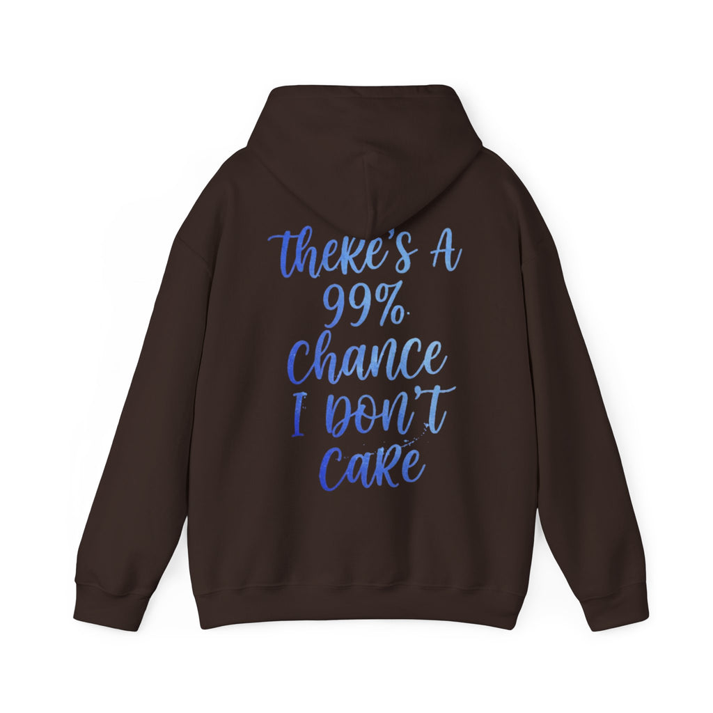 99% Chance I Don’t Care Adult Hoodie — Funny Casual Graphic Hooded Sweatshirt