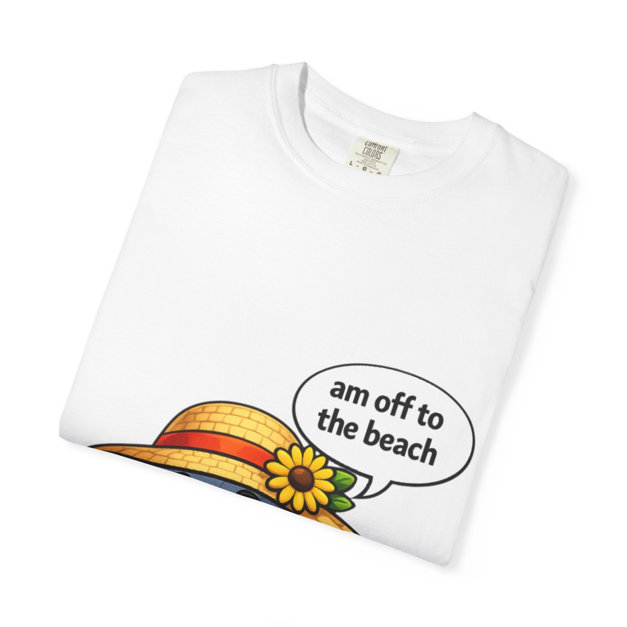 Golf Ball Graphic Tee — "am off to the beach" Cute Summer Golf T-Shirt