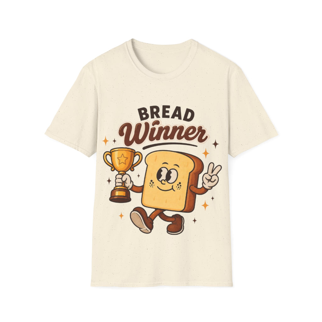 Bread Winner Adult T‑Shirt — Funny Toast Cartoon Tee for Bakers & Breakfast Lovers