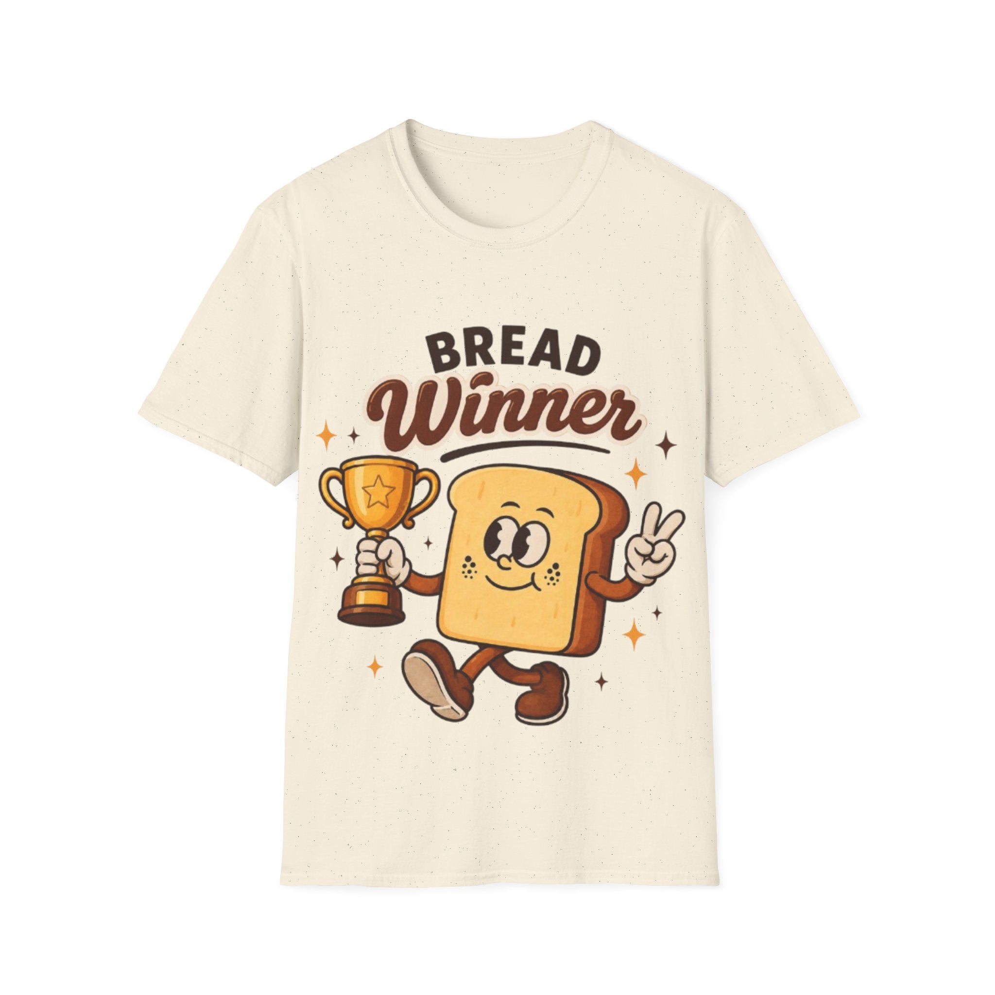 Bread Winner Adult T‑Shirt — Funny Toast Cartoon Tee for Bakers & Breakfast Lovers