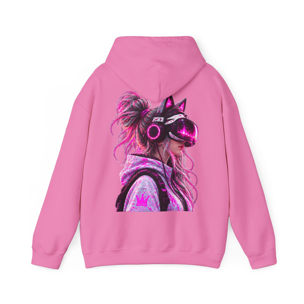 Cyberpunk VR Adult Hoodie — Neon Retro Gamer Aesthetic